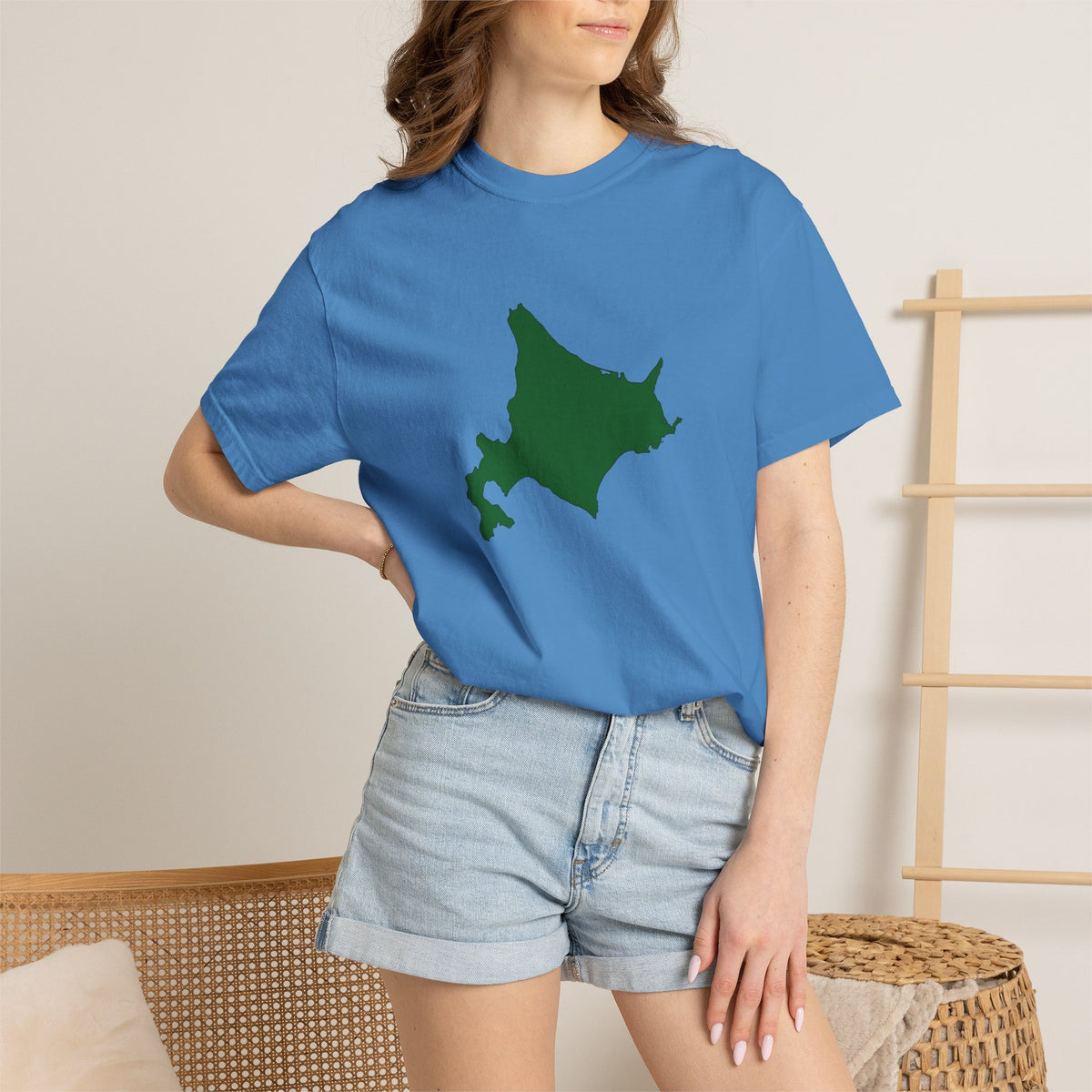 北海道 地図デザイン Tシャツ｜ユニセックス コットンTシャツ
