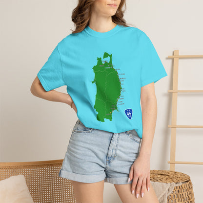 国道４５号線 仙台～青森ルートマップ Tシャツ｜ユニセックス コットンTシャツ
