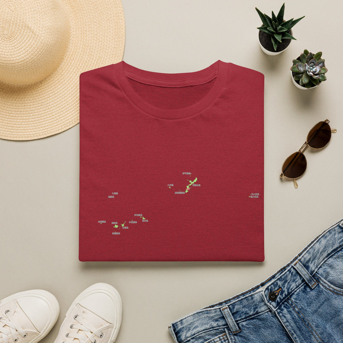 Okinawa Prefecture Map T-Shirt with Island Names & Naha | Japanese Geography Tee