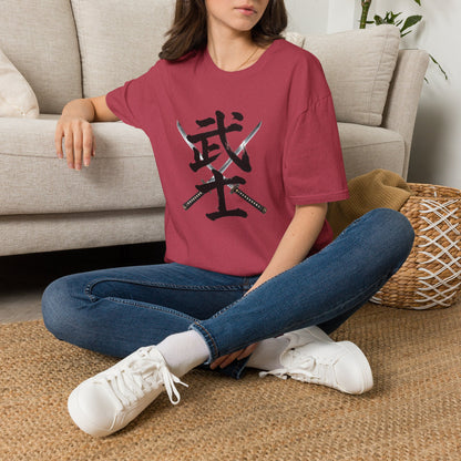 武士 漢字 Tシャツ｜戦国・日本文化｜ユニセックス コットンTシャツ