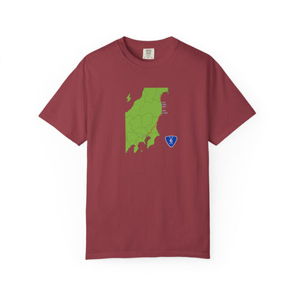 国道６号線 日本橋～仙台ルートマップ Tシャツ｜ユニセックス コットンTシャツ