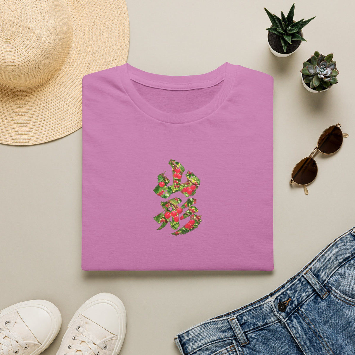 山形 さくらんぼ Tシャツ｜山形県・果樹園・漢字デザイン
