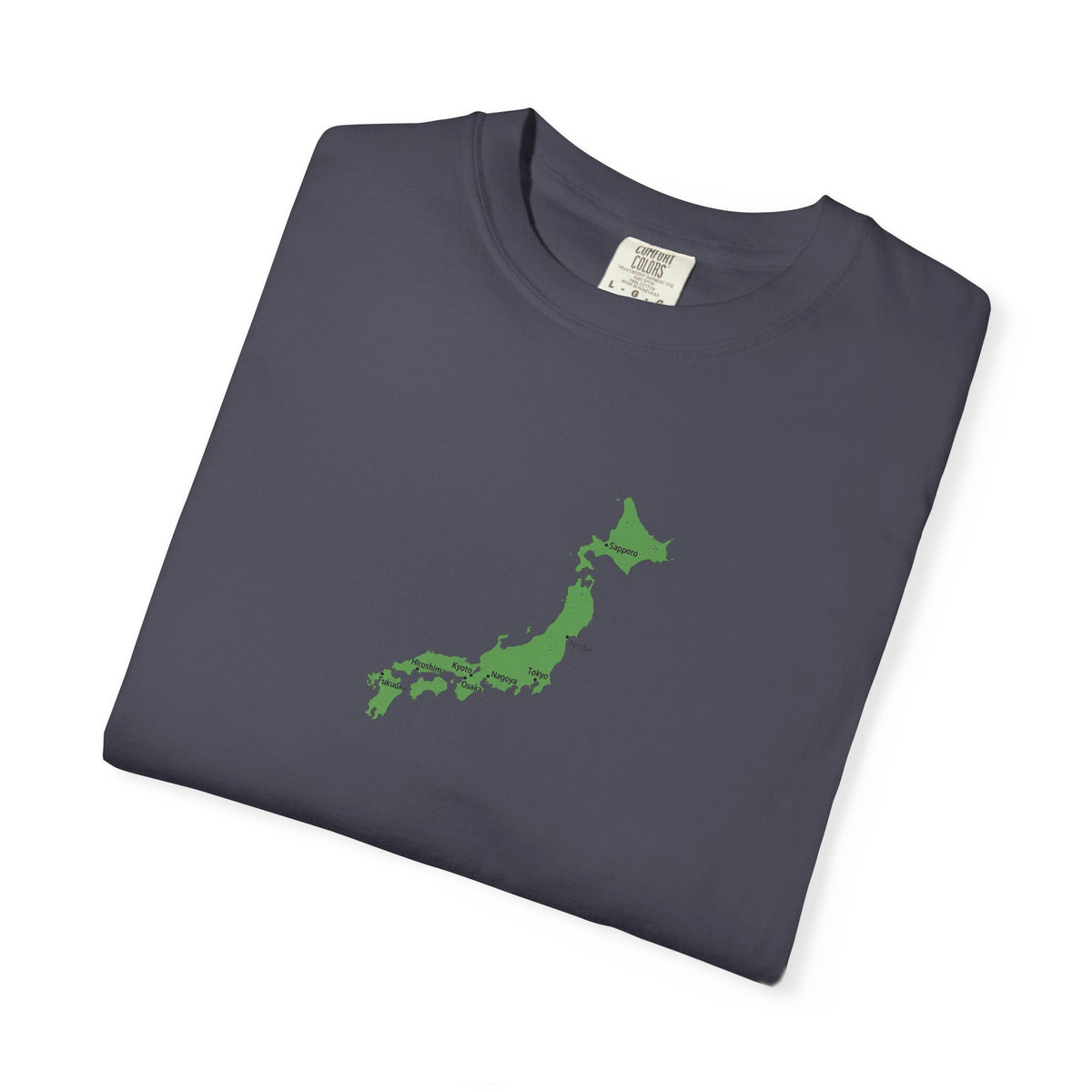 日本列島マップ Tシャツ｜主要都市入り｜Japan Map｜ユニセックス コットンTシャツ