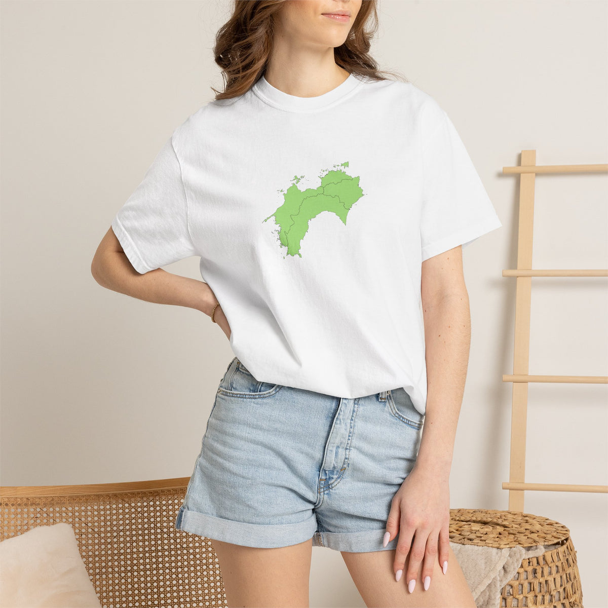 Shikoku Map T-Shirt | Japan Island & Coastal Map Design | Unisex Cotton Tee
