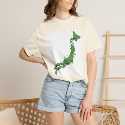 日本列島マップ Tシャツ｜主要都市入り｜Japan Map｜ユニセックス コットンTシャツ
