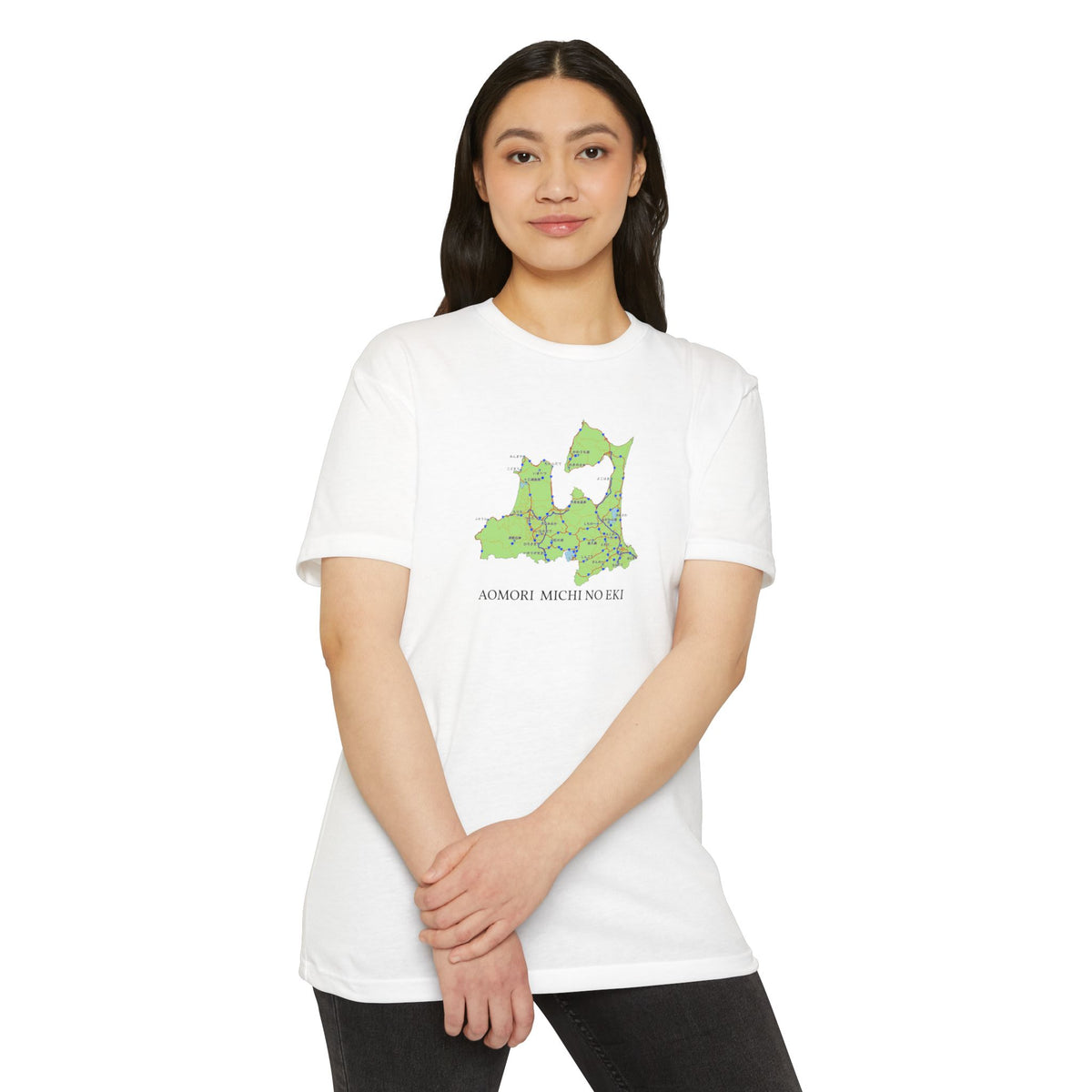 青森県道の駅マップTシャツ — 道の駅全28所