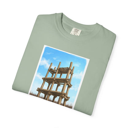 三内丸山遺跡 Tシャツ｜大型掘立柱建物｜縄文文化デザイン｜ユニセックス コットンTシャツ