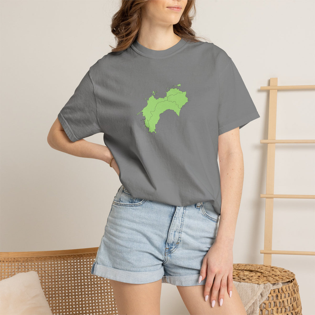 Shikoku Map T-Shirt | Japan Island & Coastal Map Design | Unisex Cotton Tee