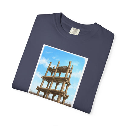 三内丸山遺跡 Tシャツ｜大型掘立柱建物｜縄文文化デザイン｜ユニセックス コットンTシャツ