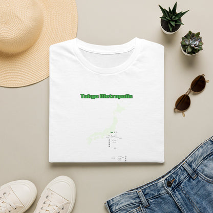 東京都 地図デザインTシャツ｜TOKYO METROPOLIS・伊豆諸島・小笠原諸島｜ユニセックス コットンTシャツ