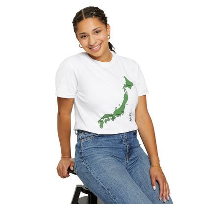日本 Japan Map T-Shirt | Major Cities & Japanese Calligraphy Tee
