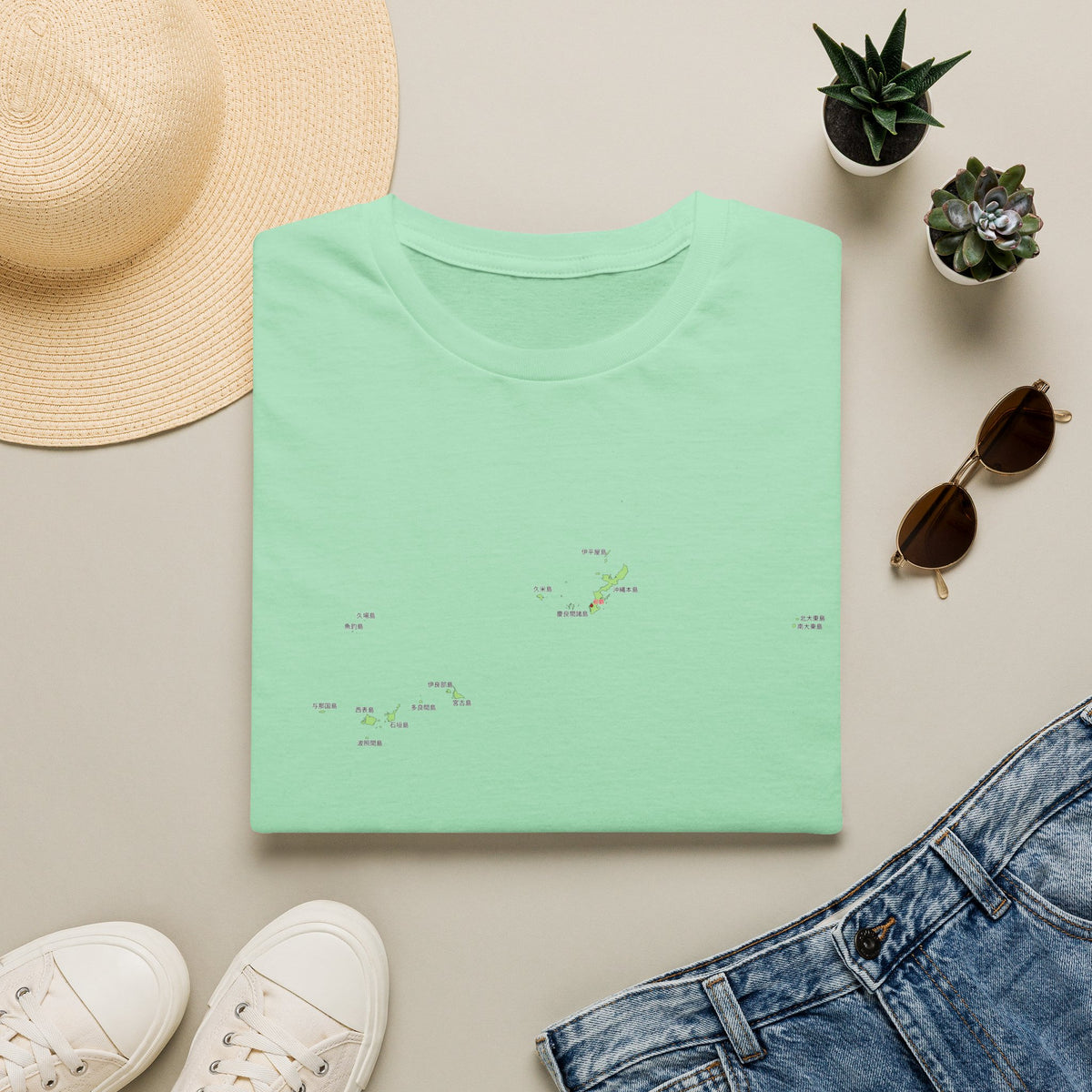 Okinawa Prefecture Map T-Shirt with Island Names & Naha | Japanese Geography Tee