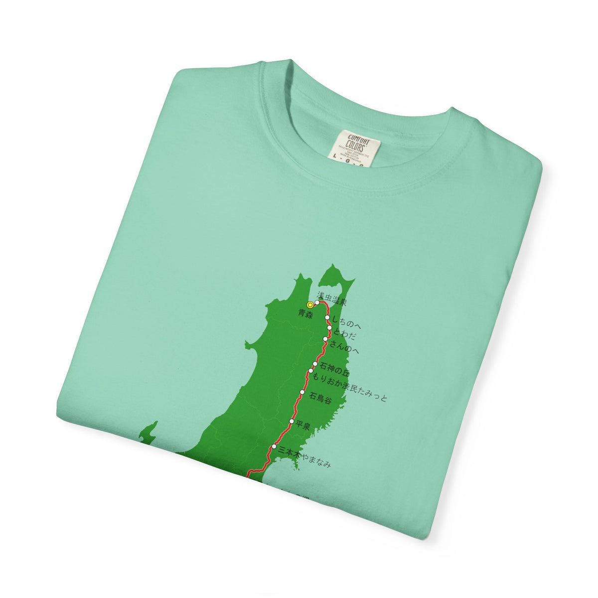 国道4号線 日本橋～青森ルートマップ Tシャツ｜ユニセックス コットンTシャツ