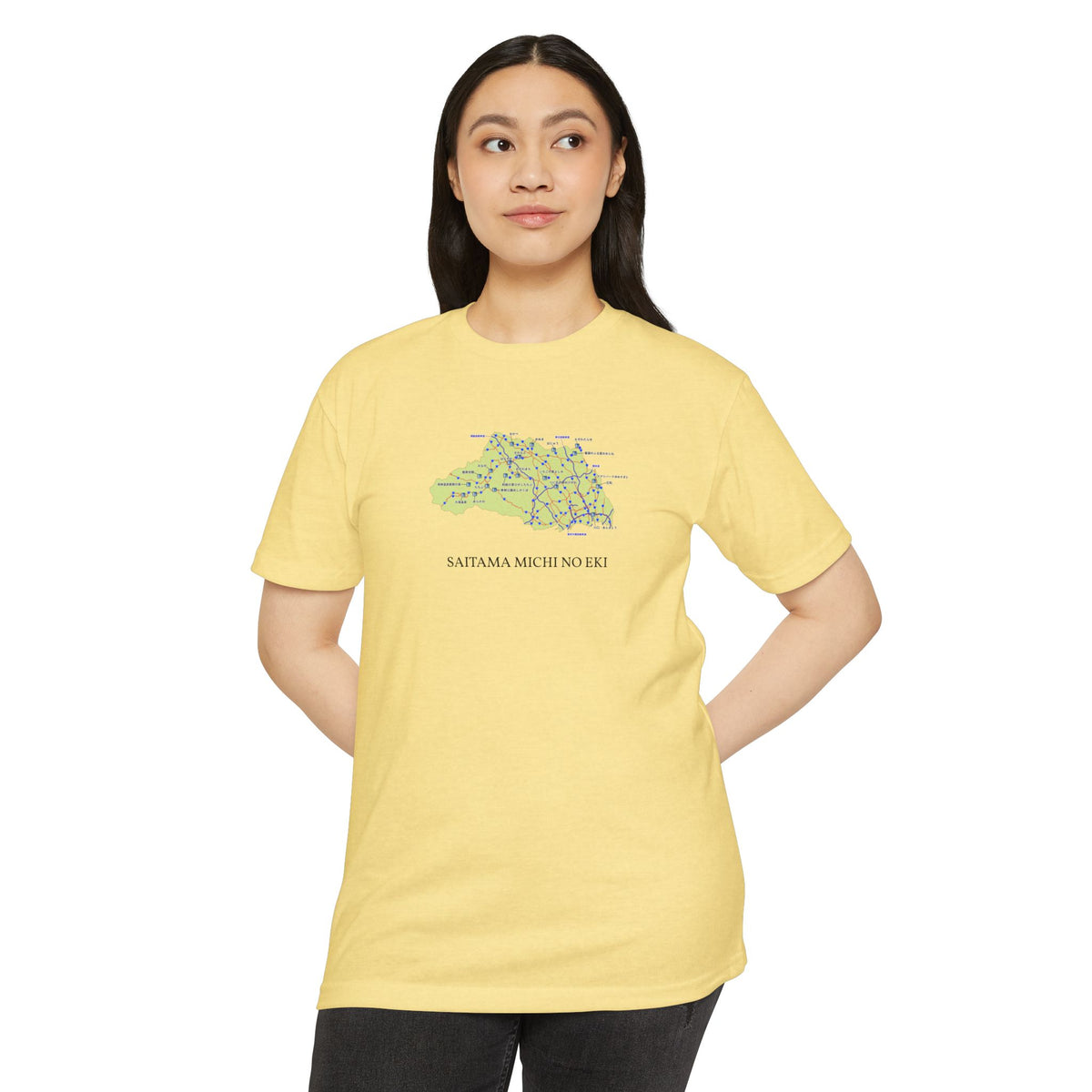 Saitama Michi no Eki Map T-Shirt | 21 Roadside Stations & Road Map