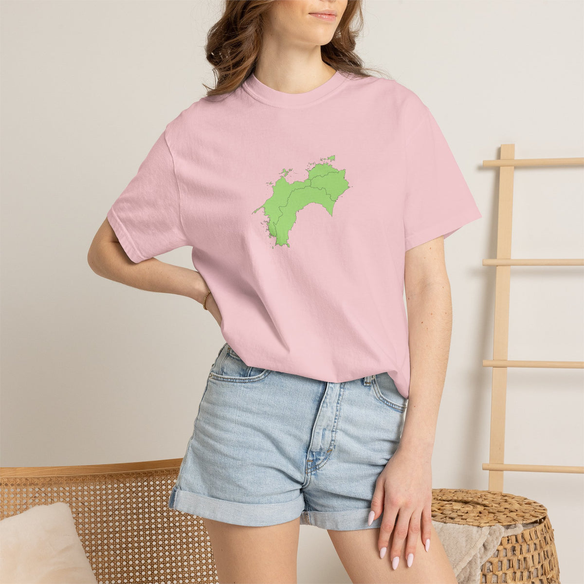 Shikoku Map T-Shirt | Japan Island & Coastal Map Design | Unisex Cotton Tee