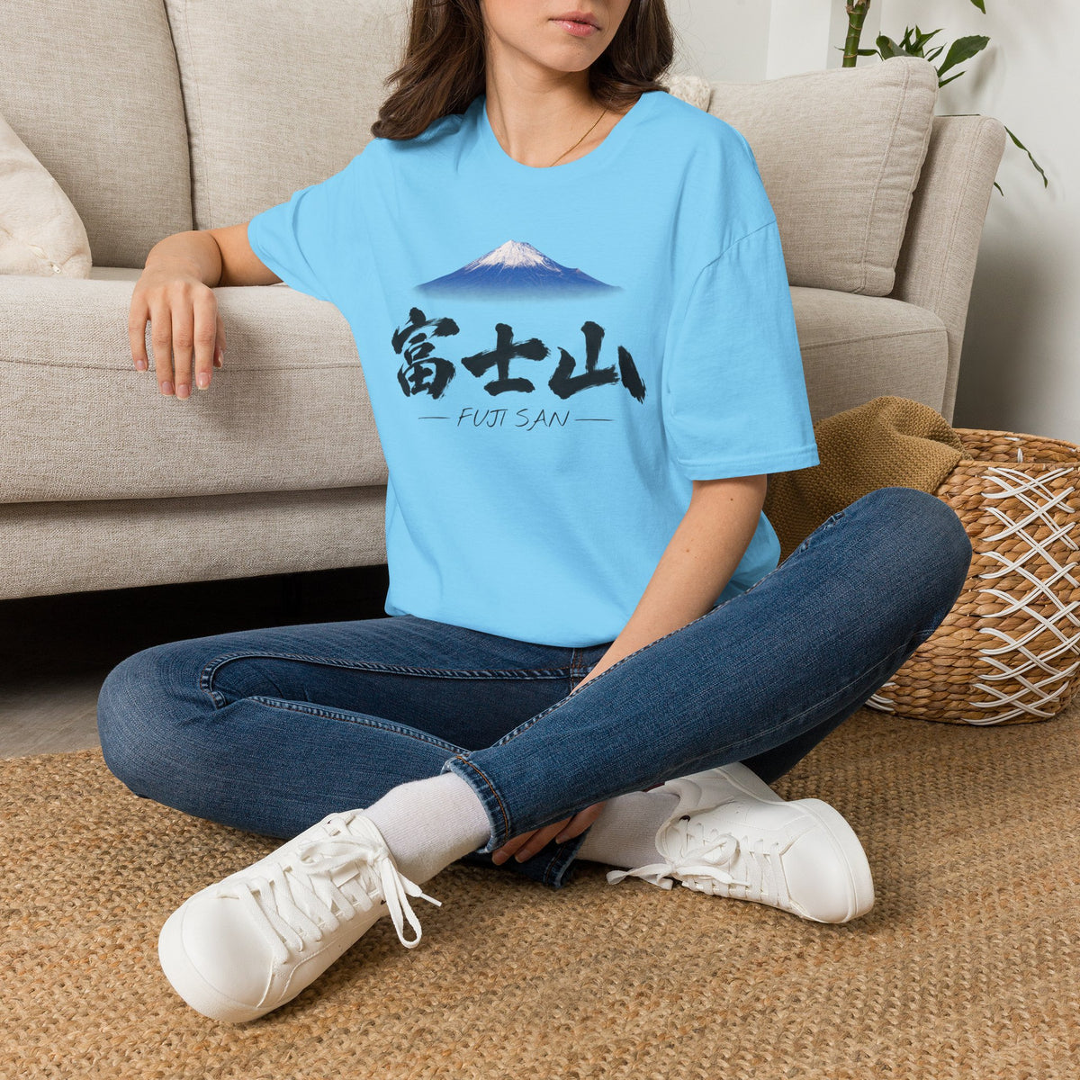 富士山 Mount Fuji T-Shirt | Japanese Calligraphy & Fuji San Photo Art Tee