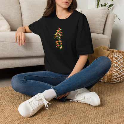 寿司 Tシャツ｜大葉と寿司で描いた漢字デザイン