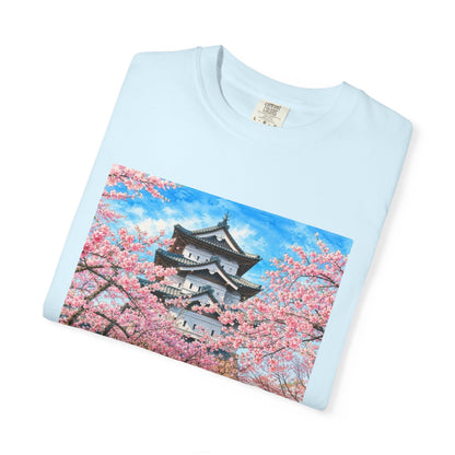 弘前城と桜 Tシャツ｜日本の春風景｜ユニセックス コットンTシャツ