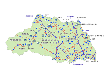 埼玉県 道の駅・道路地図Tシャツ — SAITAMA MICHI NO EKI MAP