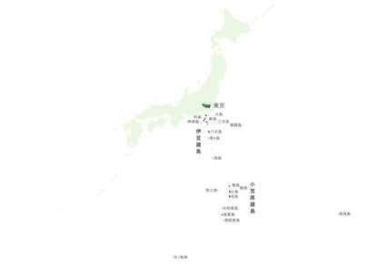 東京都 地図デザインTシャツ｜TOKYO METROPOLIS・伊豆諸島・小笠原諸島｜ユニセックス コットンTシャツ
