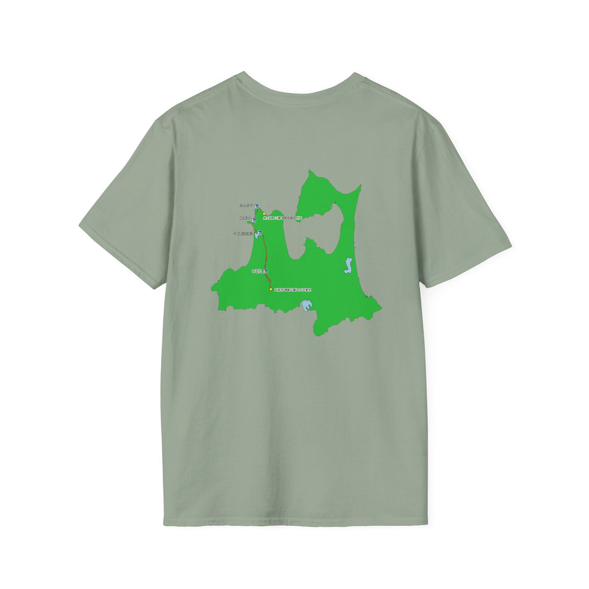 国道３３９号線　階段国道Tシャツ　 — 青森　道の駅４ヵ所ルートマップ