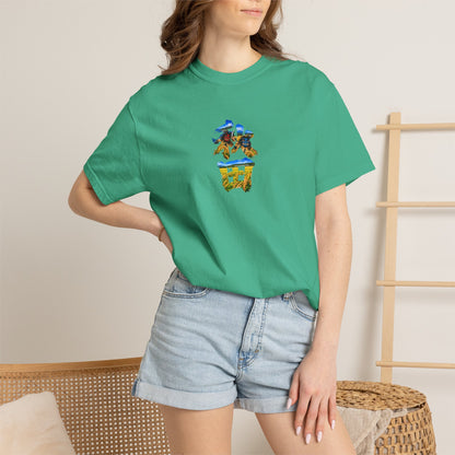 秋田　なまはげ　と　稲穂　毛筆Tシャツ｜男鹿半島・田んぼ風景デザイン