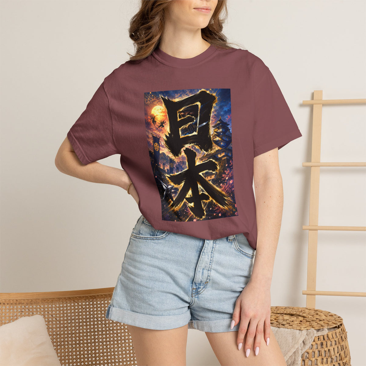 日本 Japan Kanji Ninja Castle T-Shirt | Japanese Brush Art Tee