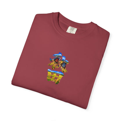 秋田　なまはげ　と　稲穂　毛筆Tシャツ｜男鹿半島・田んぼ風景デザイン