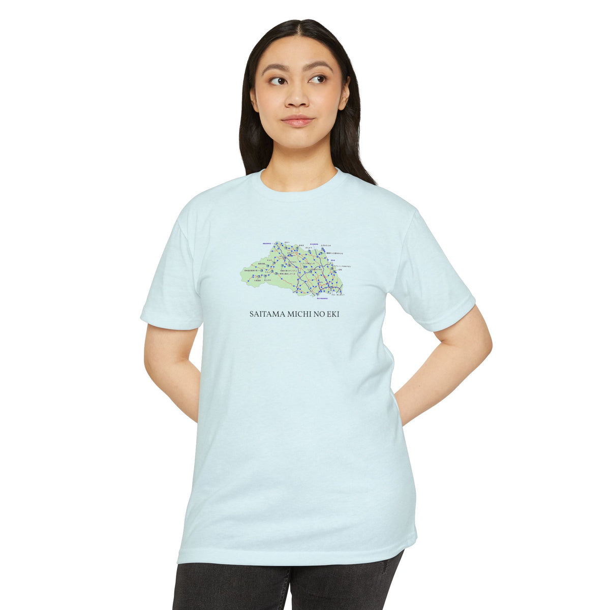 Saitama Michi no Eki Map T-Shirt | 21 Roadside Stations & Road Map