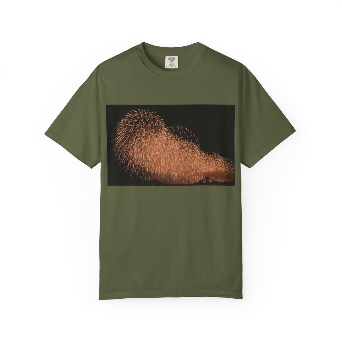 不死鳥のごとき大輪の華Tシャツ（2026年版） — 日本三大花火の街、2026年、長生橋、復興祈願の巨大花火