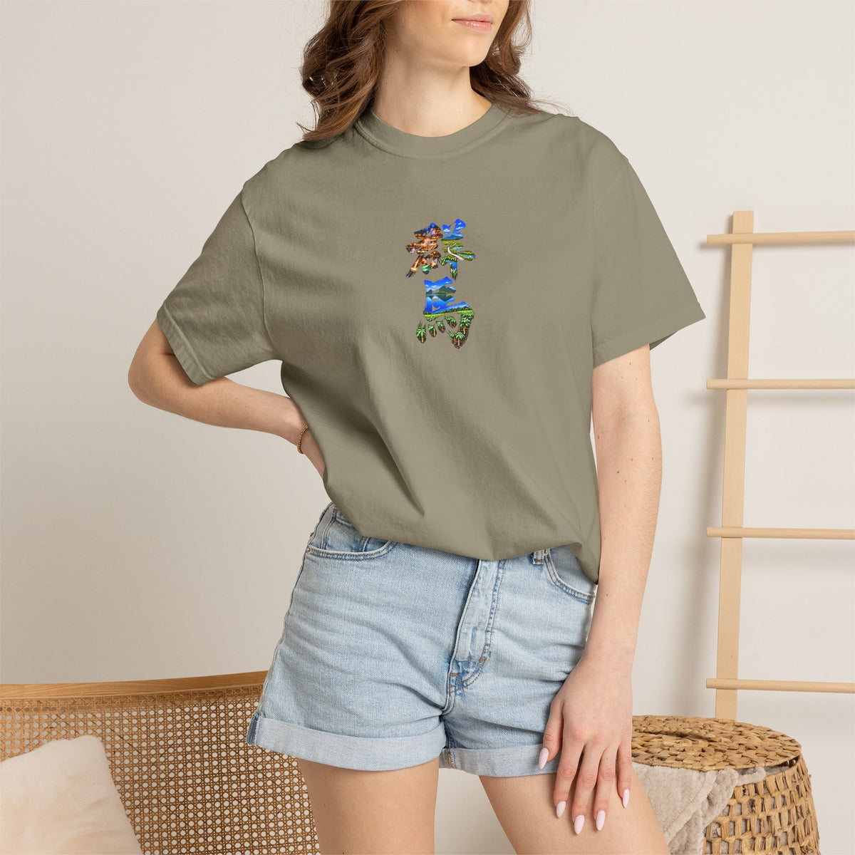 群馬 Tシャツ｜草津温泉・尾瀬・榛名山・こんにゃく畑を描いた毛筆漢字デザイン