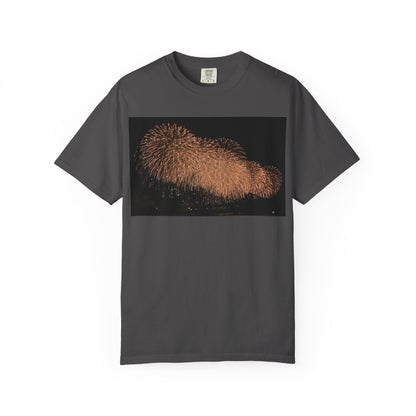 夜空を彩る大輪の華Tシャツ（2026年版） — 日本三大花火の街、2026年、長生橋、超大型ベスビアス風大花火