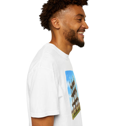 三内丸山遺跡 Tシャツ｜大型掘立柱建物｜縄文文化デザイン｜ユニセックス コットンTシャツ