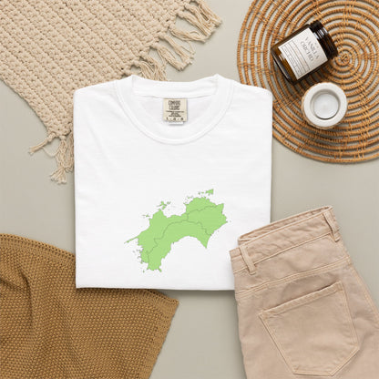 Shikoku Map T-Shirt | Japan Island & Coastal Map Design | Unisex Cotton Tee