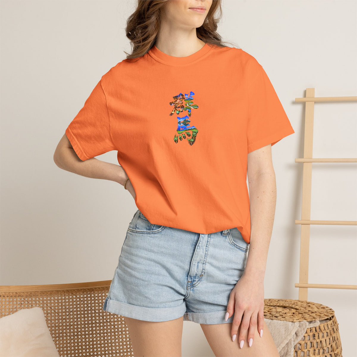 群馬 Tシャツ｜草津温泉・尾瀬・榛名山・こんにゃく畑を描いた毛筆漢字デザイン