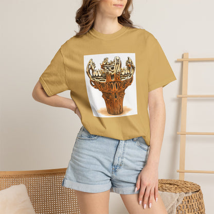 火焔型土器 Tシャツ｜縄文文化デザイン｜ユニセックス コットンTシャツ