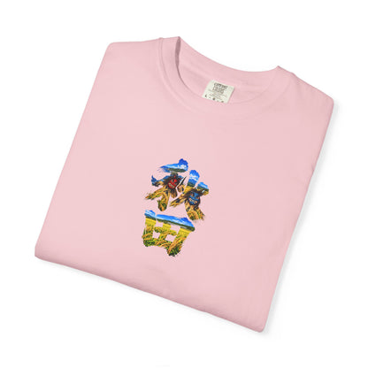 秋田　なまはげ　と　稲穂　毛筆Tシャツ｜男鹿半島・田んぼ風景デザイン