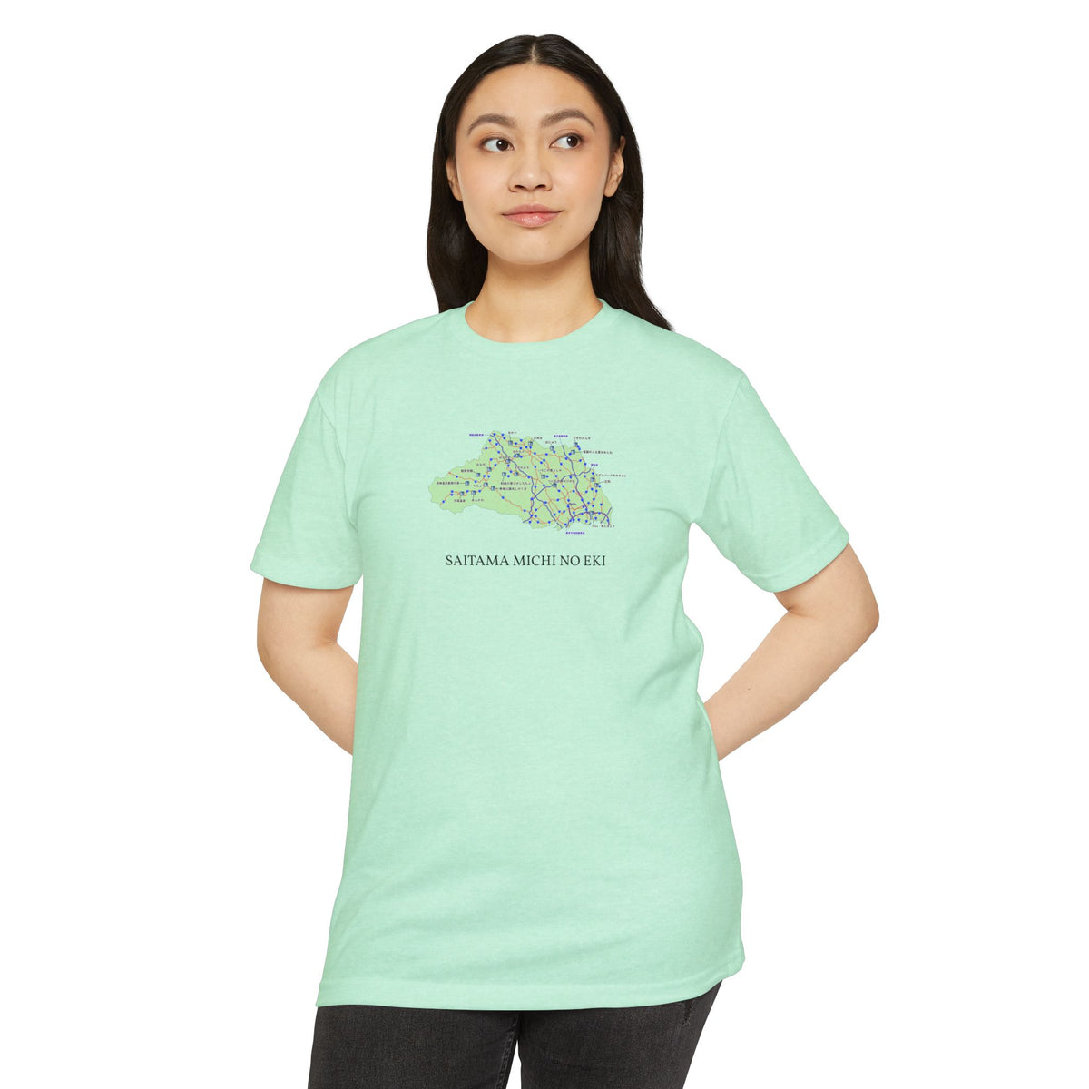 Saitama Michi no Eki Map T-Shirt | 21 Roadside Stations & Road Map