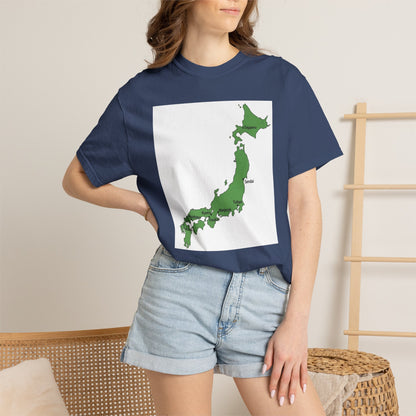 日本列島マップ Tシャツ｜主要都市入り｜Japan Map｜ユニセックス コットンTシャツ