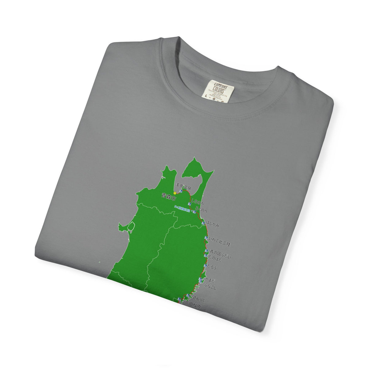 国道４５号線 仙台～青森ルートマップ Tシャツ｜ユニセックス コットンTシャツ
