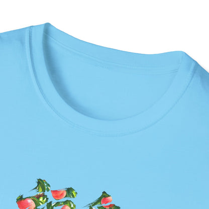 福島 桃 Tシャツ｜福島県・桃畑・毛筆漢字デザイン