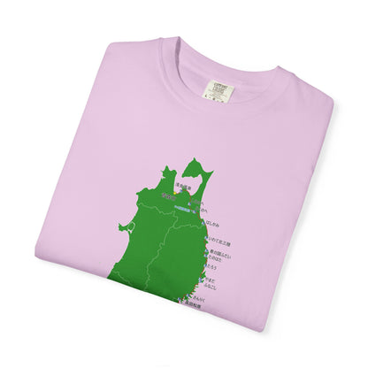 国道４５号線 仙台～青森ルートマップ Tシャツ｜ユニセックス コットンTシャツ