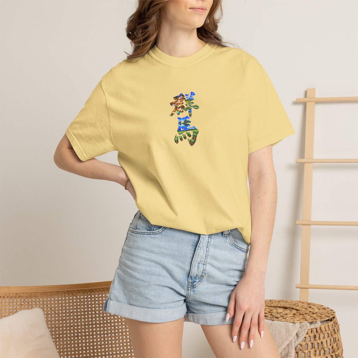 群馬 Tシャツ｜草津温泉・尾瀬・榛名山・こんにゃく畑を描いた毛筆漢字デザイン
