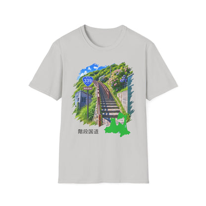 国道３３９号線　階段国道Tシャツ　 — 青森　道の駅４ヵ所ルートマップ