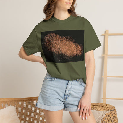 夜空を彩る大輪の華Tシャツ（2026年版） — 日本三大花火の街、2026年、長生橋、超大型ベスビアス風大花火