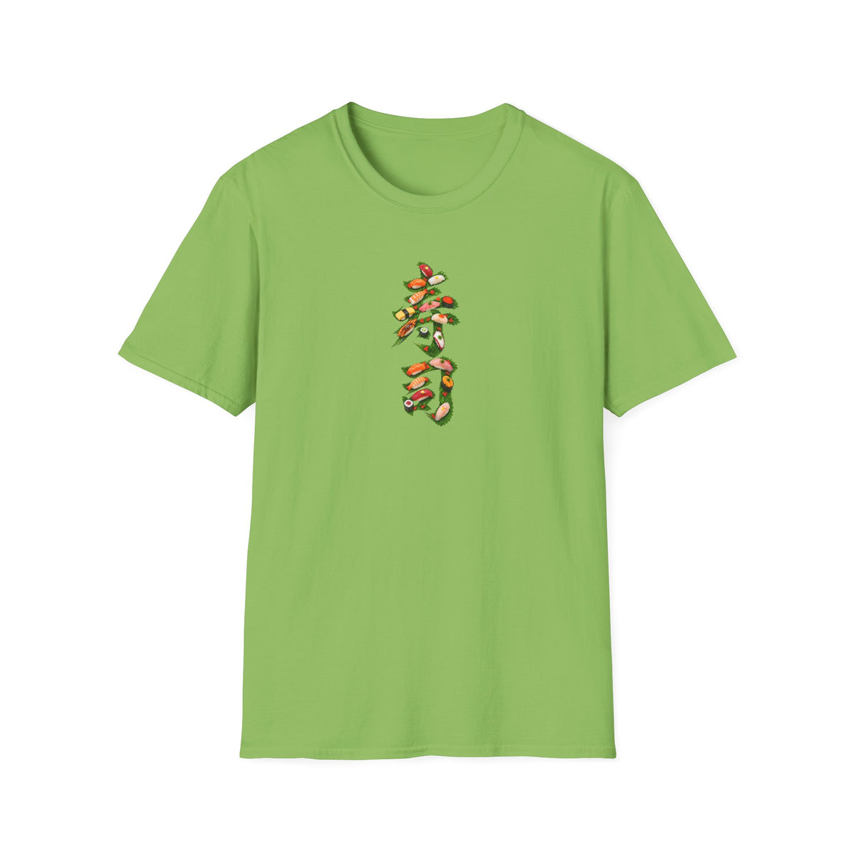 寿司 Tシャツ｜大葉と寿司で描いた漢字デザイン