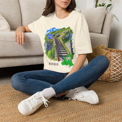 国道３３９号線　階段国道Tシャツ　 — 青森　道の駅４ヵ所ルートマップ