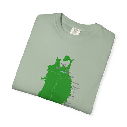 国道４５号線 仙台～青森ルートマップ Tシャツ｜ユニセックス コットンTシャツ