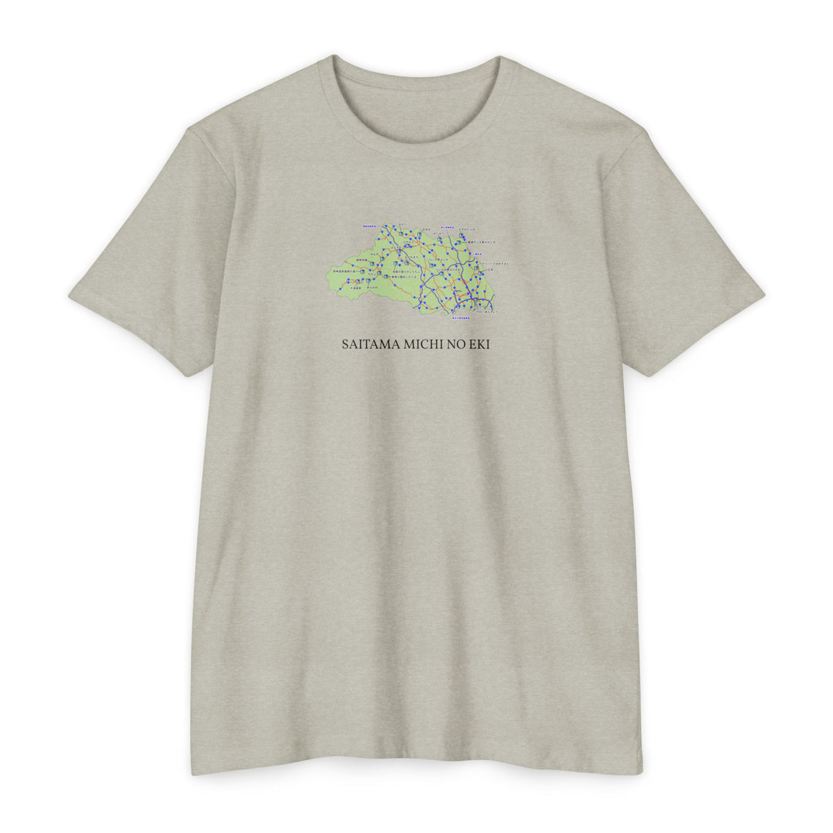 Saitama Michi no Eki Map T-Shirt | 21 Roadside Stations & Road Map