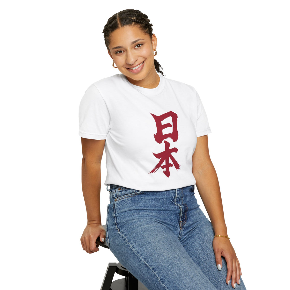 日本 Red Kanji Calligraphy T-Shirt | Hinomaru Inspired Brush Art Tee